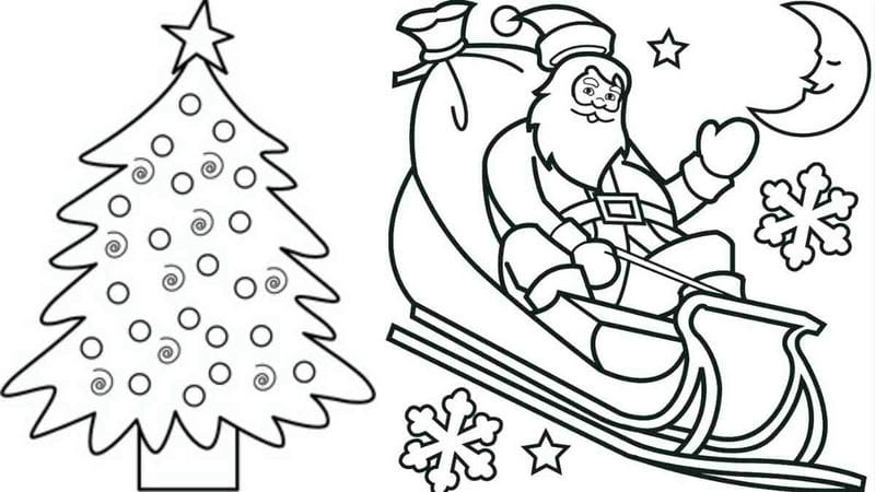 Bé thích nhất là hình cây thông tô màu