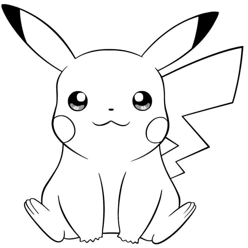Bé mê say với tranh tô màu pikachu