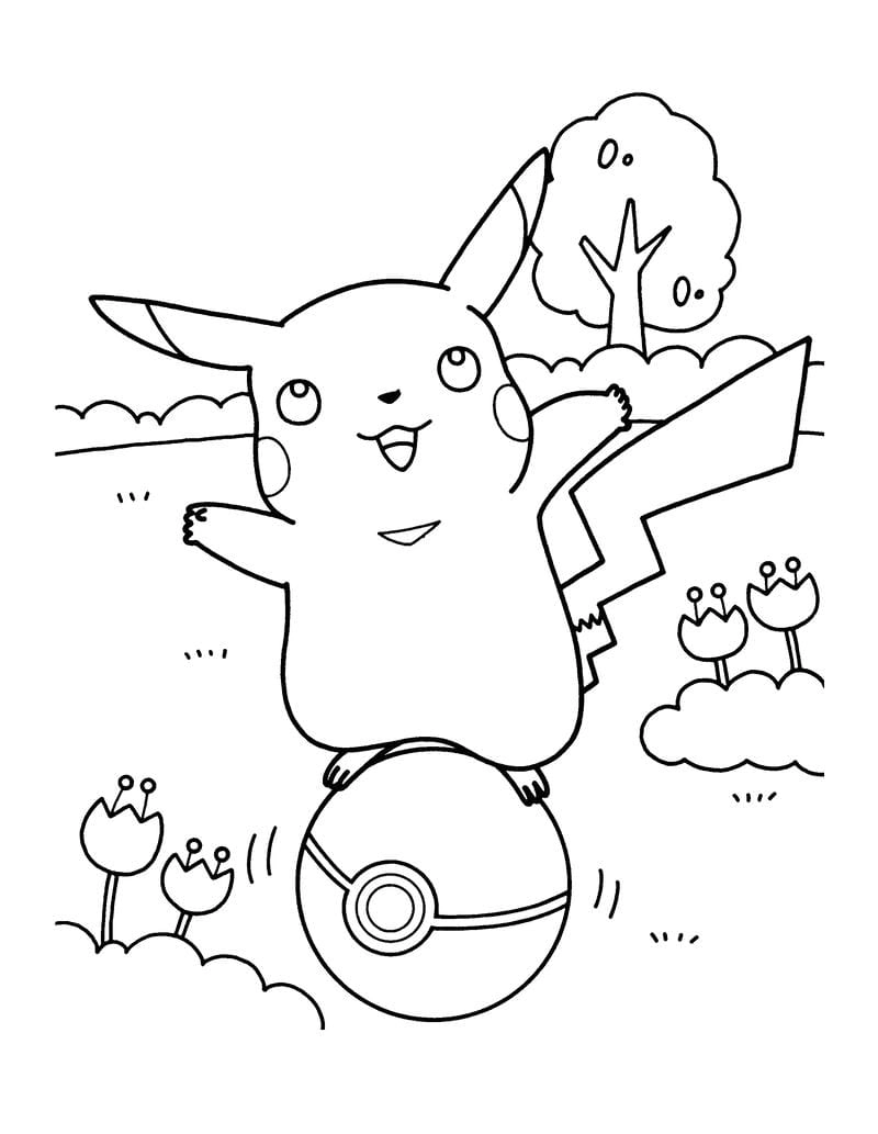 Cực cưng là tranh tô màu pikachu dễ thương