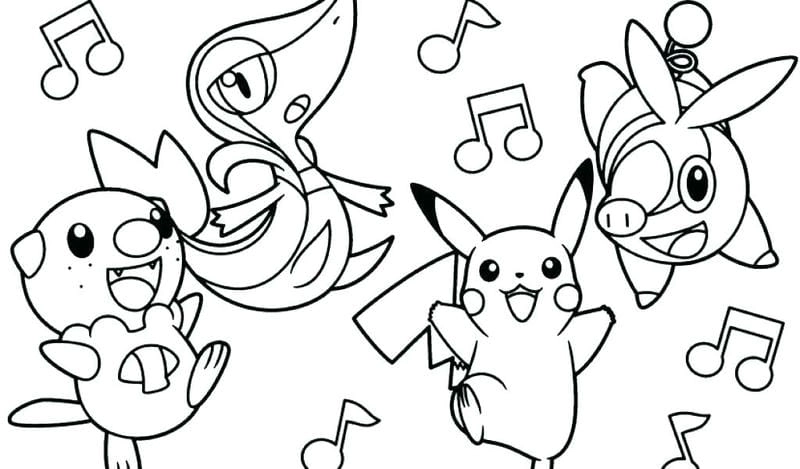 In hình tô màu pikachu siêu xinh