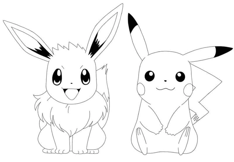 Thư giãn cùng tranh tô màu pikachu