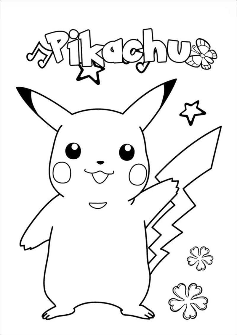Tuyển tập tô màu pikachu dễ thương miễn phí