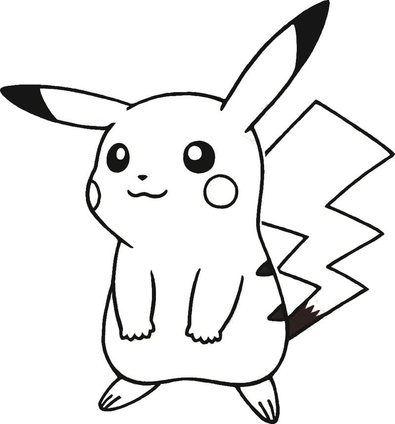 Cùng bé chọn tranh to màu pikachu cute
