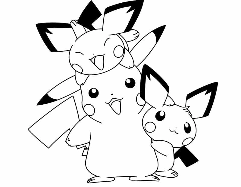 Bé gái mê tít tranh tô màu pikachu cute
