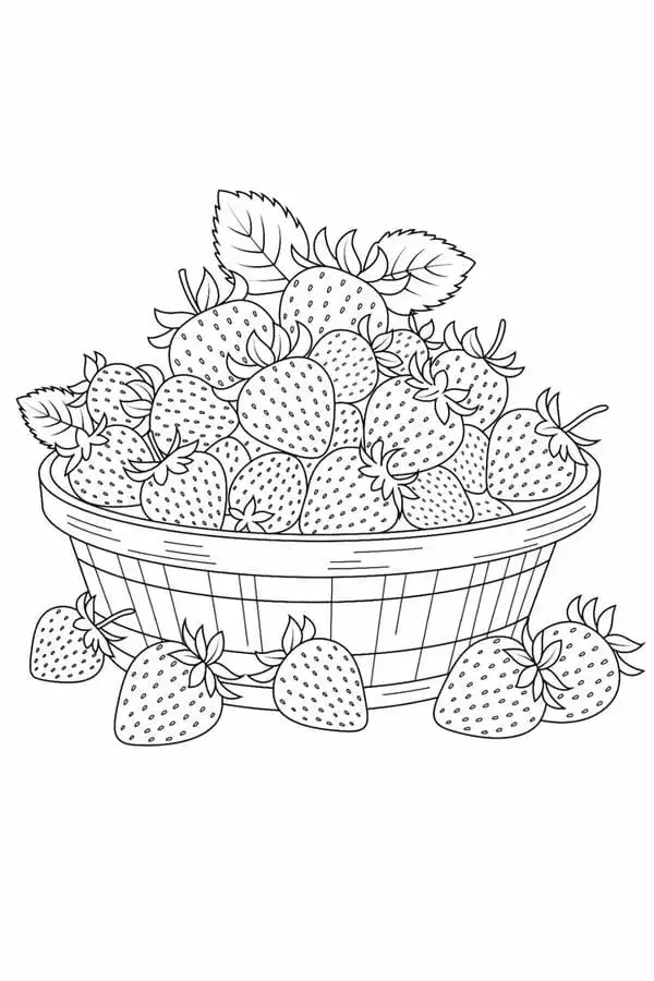 Bé thích mê với tô màu trái dâu tây cực xinh