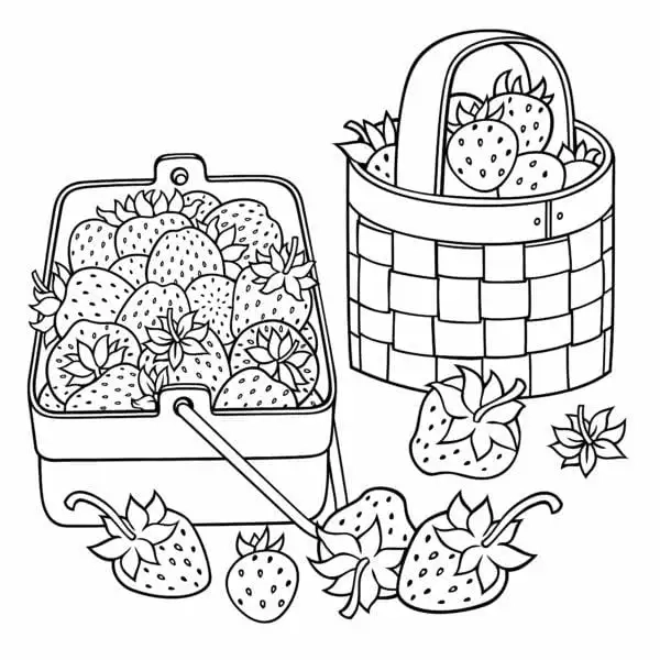 Mẫu tranh tô màu công chúa dâu tây cực đẹp