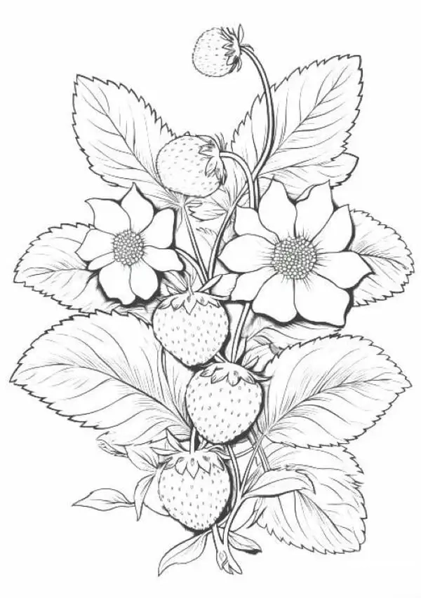 Chọn lọc tranh tô màu quả dâu hấp dẫn