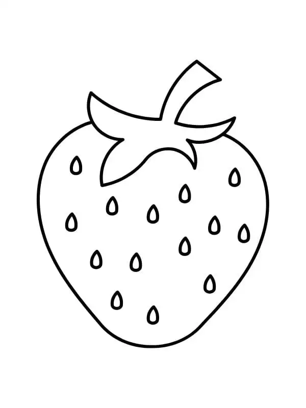 Mẫu hình tô màu quả dâu cho bé tập tô