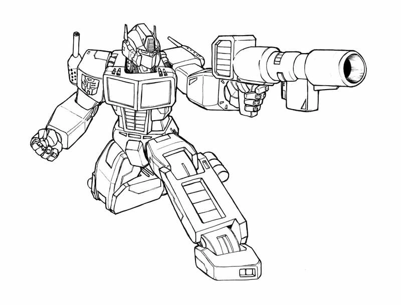 Bé trai yêu thích siêu nhân robot tô màu