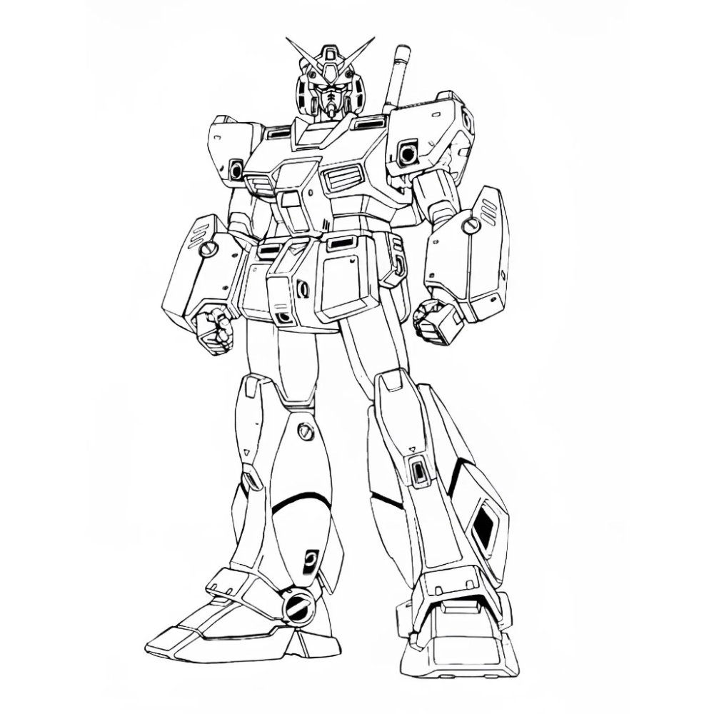 Bé mê mẩn tranh tô màu gundam chi tiết