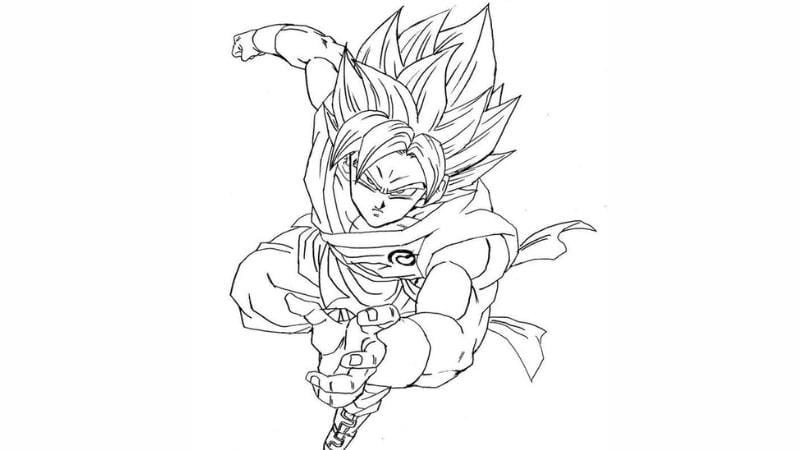 Cực chất với tranh tô màu black goku