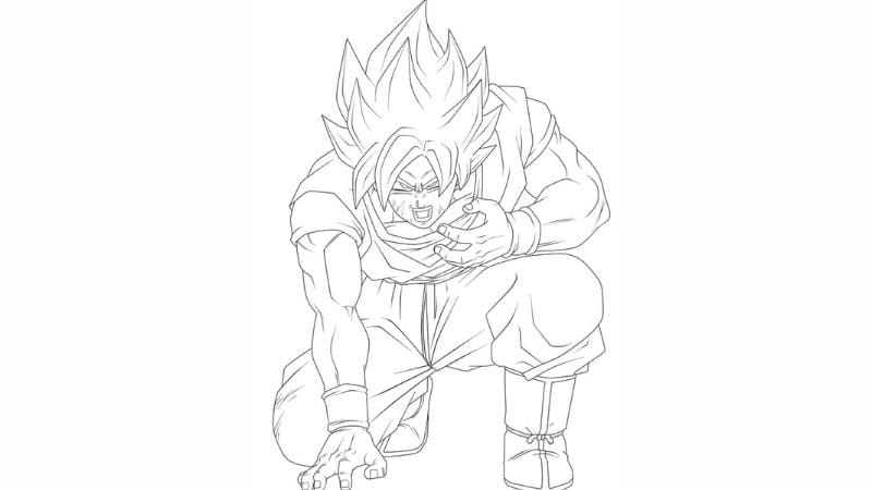 Bé sáng tạo cùng tranh tô màu goku blue