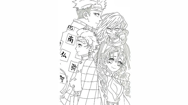 Khám phá tranh tô màu thanh gươm diệt quỷ cực kỳ hấp dẫn