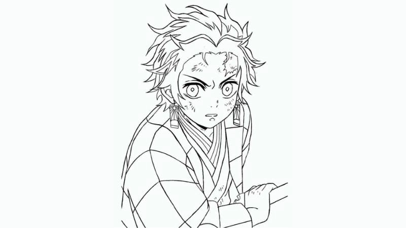 Tải ngay tranh tô màu thanh gươm diệt quỷ tanjiro cực nét
