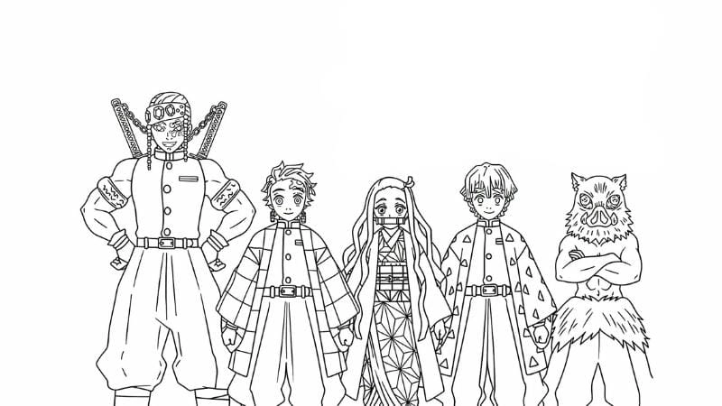 Tô hết tranh tô màu nhân vật thanh gươm diệt quỷ