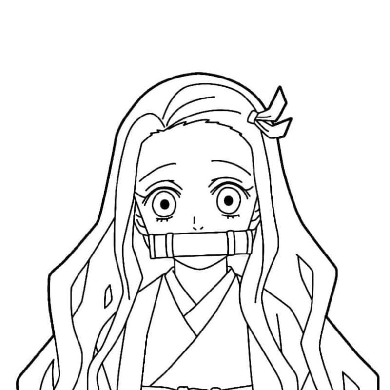 Bé gái mê mẩn tranh tô màu thanh gươm diệt quỷ nezuko