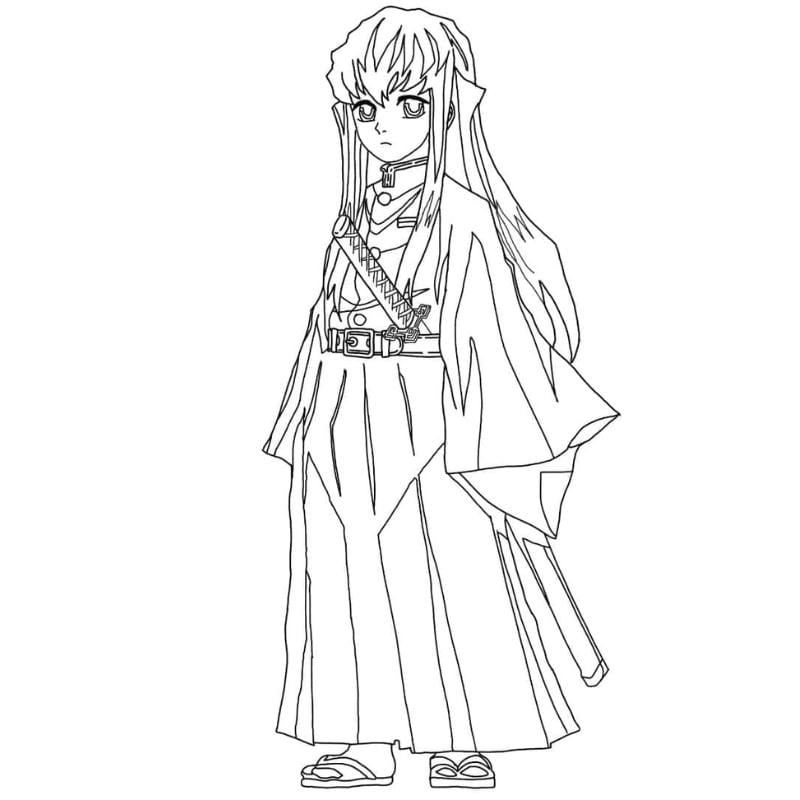 Thử sức với tranh tô màu thanh gươm diệt quỷ muichirou đầy màu sắc