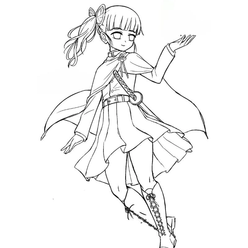 Tặng bé yêu tranh tô màu thanh gươm diệt quỷ kanao dịu dàng