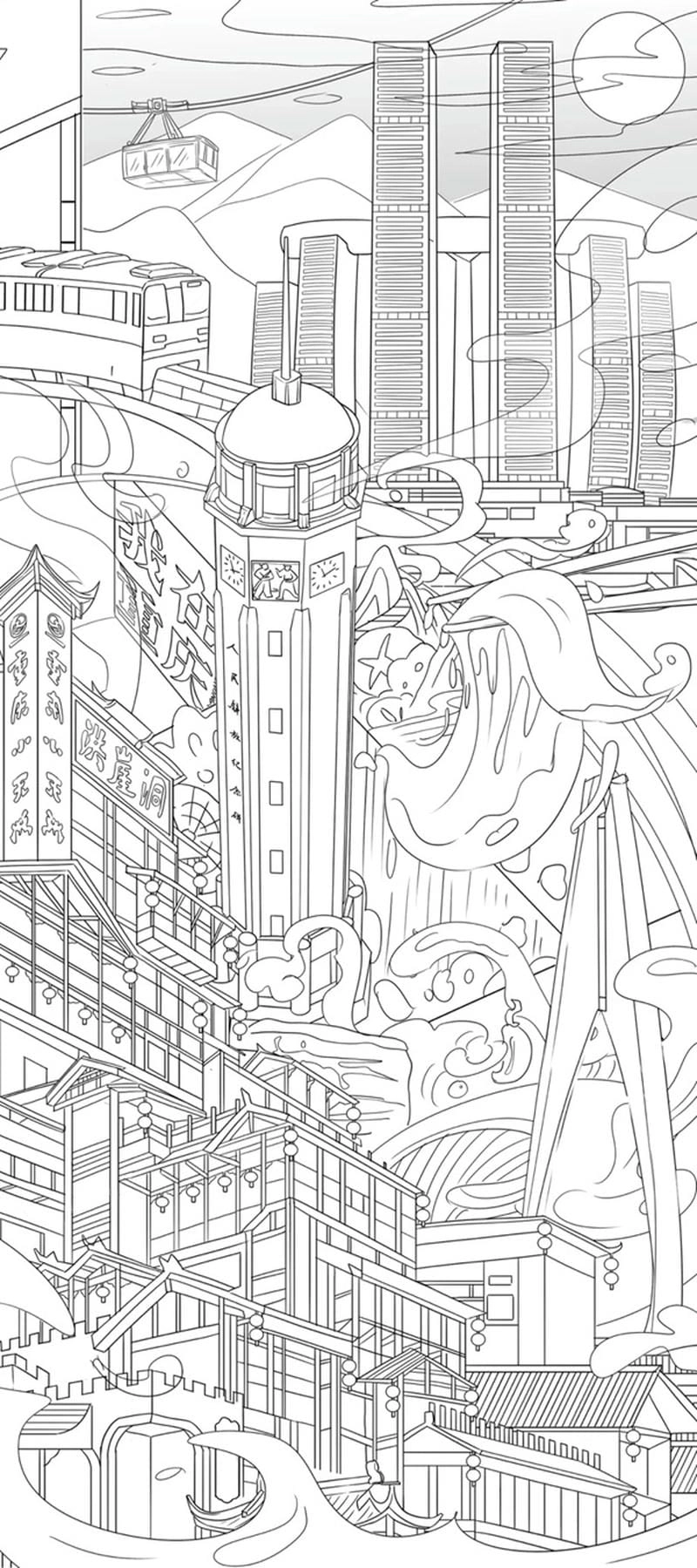 Khám phá tranh tô màu thành phố sinh động