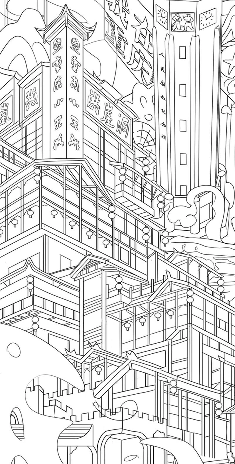 Gợi ý vẽ tranh thành phố hiện đại ấn tượng