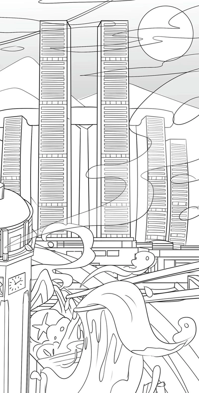 Tải ngay mẫu tô màu thành phố hấp dẫn