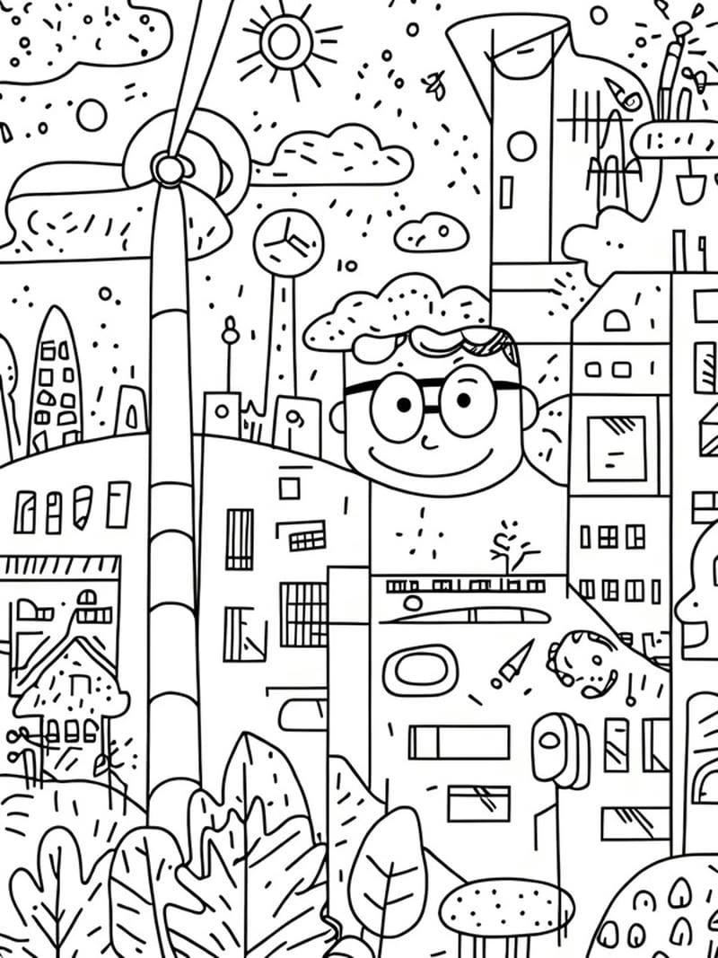 Ý tưởng tranh phong cảnh thành phố đơn giản