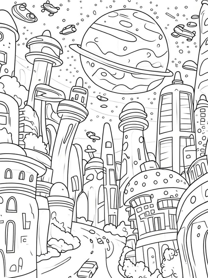 Bắt đầu dễ dàng với tranh vẽ thành phố đơn giản cho bé