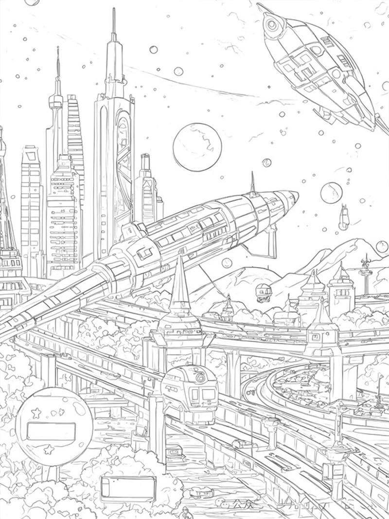 Tô từng nét nhẹ nhàng qua vẽ phong cảnh thành phố đơn giản