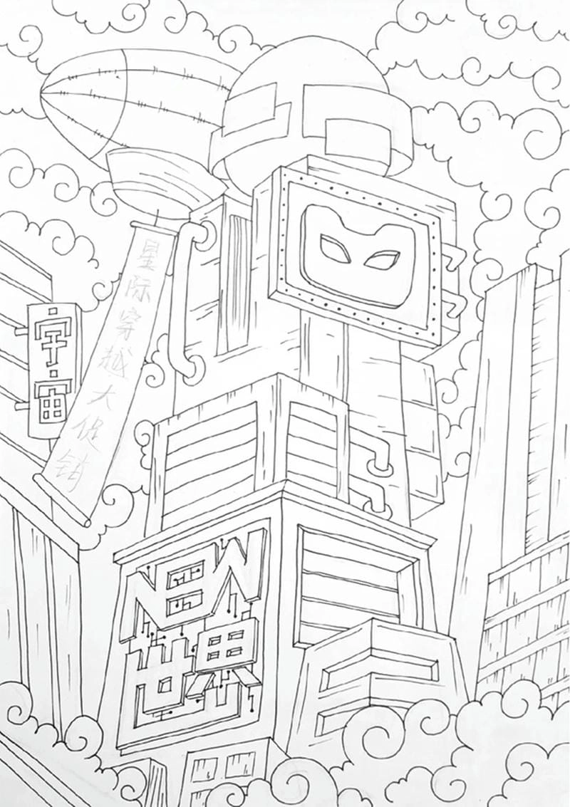 Dễ tô đẹp mắt với vẽ tranh thành phố tôi yêu đơn giản