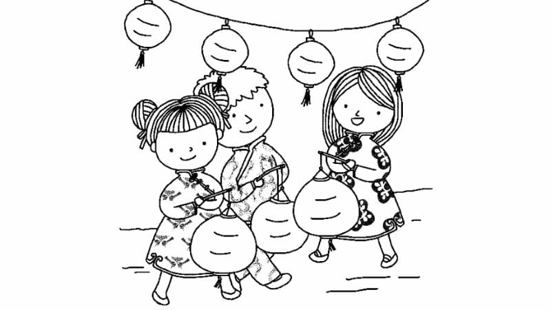 Tặng bé bộ tranh trung thu tô màu ý nghĩa