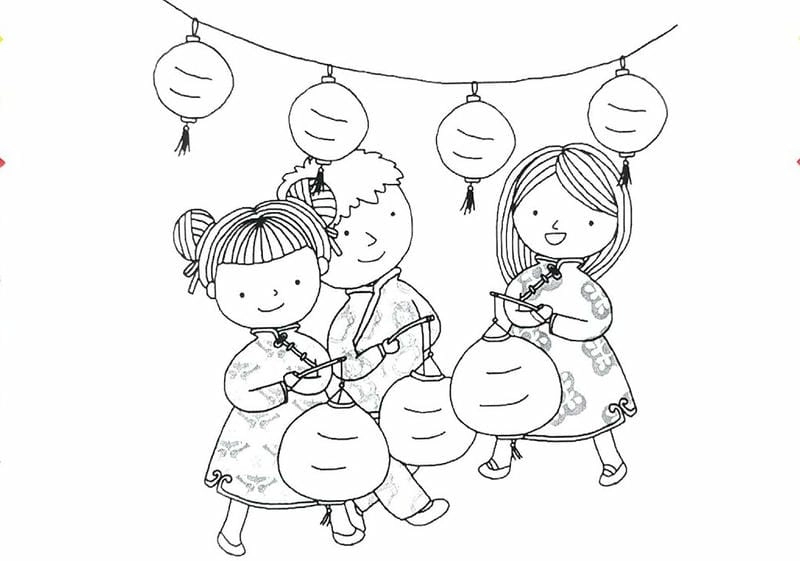 Tải ngay bộ hình tô màu trung thu sinh động