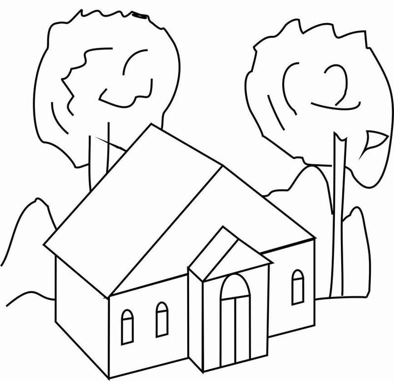 Cùng bé sáng tạo qua tranh trường mầm non cho trẻ tô màu