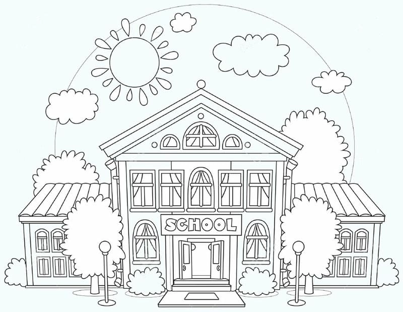 Tải ngay tranh tô màu về trường mầm non cho bé