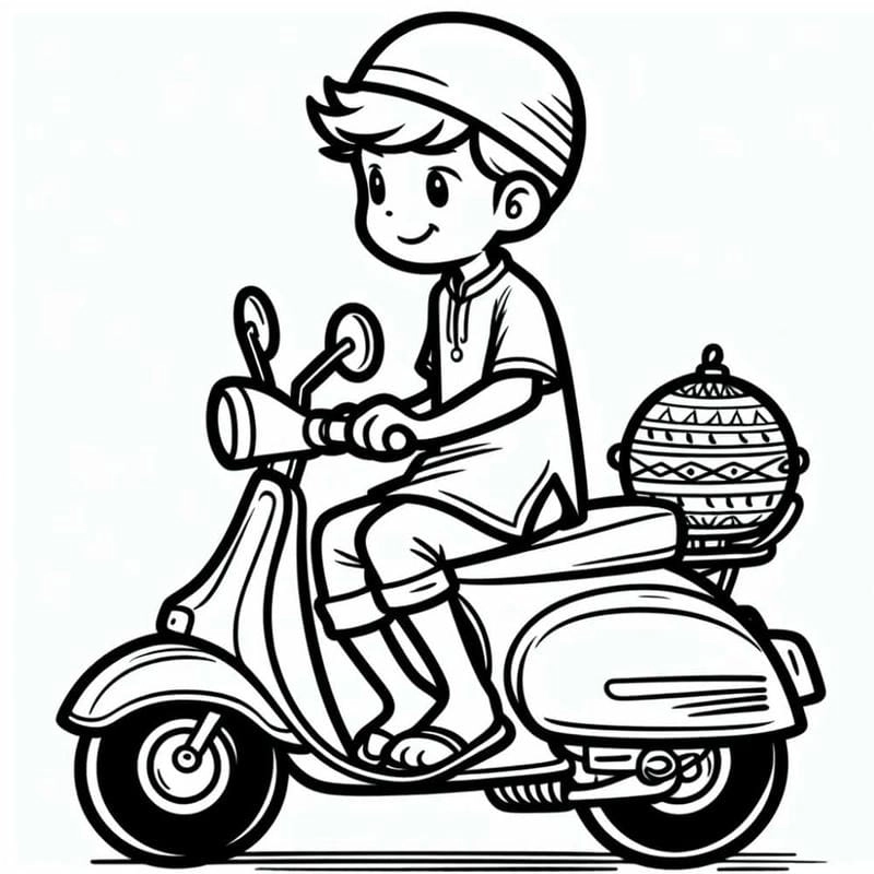 Tranh rỗng xe máy dễ vẽ dễ lên màu