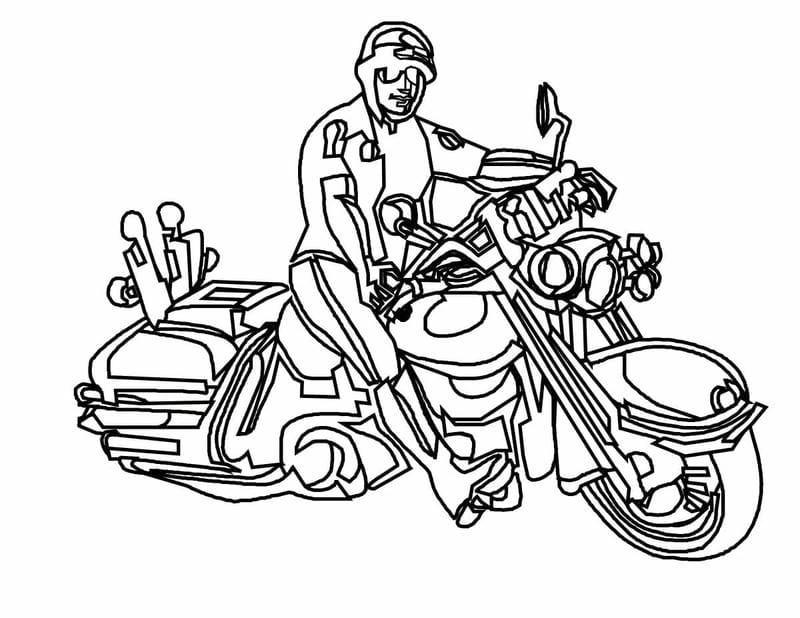 Bé hào hứng với tranh tô màu xe máy