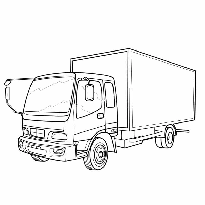 Tranh tô màu xe tải dành cho bé sáng tạo