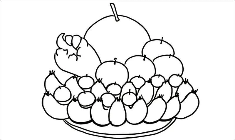 Bộ tranh ngũ quả ngày tết nhiều mẫu cho bé tô