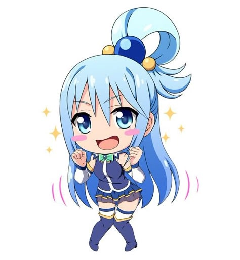 Chibi style illustration kết hợp cùng aqua chibi