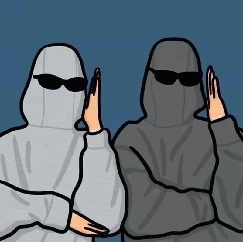 Chọn phong cách cổ điển với avatar 2 người đen trắng