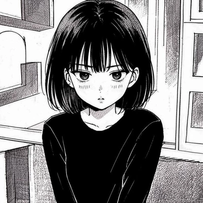 Tạo phong cách riêng với avatar anime đen trắng