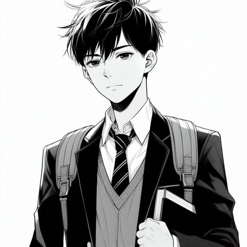 Sáng tạo phong cách cùng ảnh anime trắng đen chất