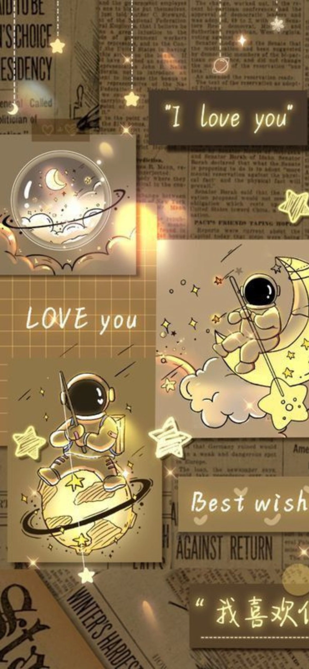 Trang trí điện thoại với hình nền phi hành gia