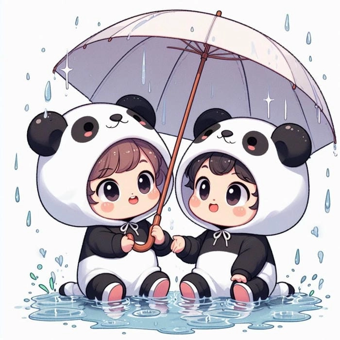 Trang trí máy tính với hình nền chibi bạn thân dễ thương