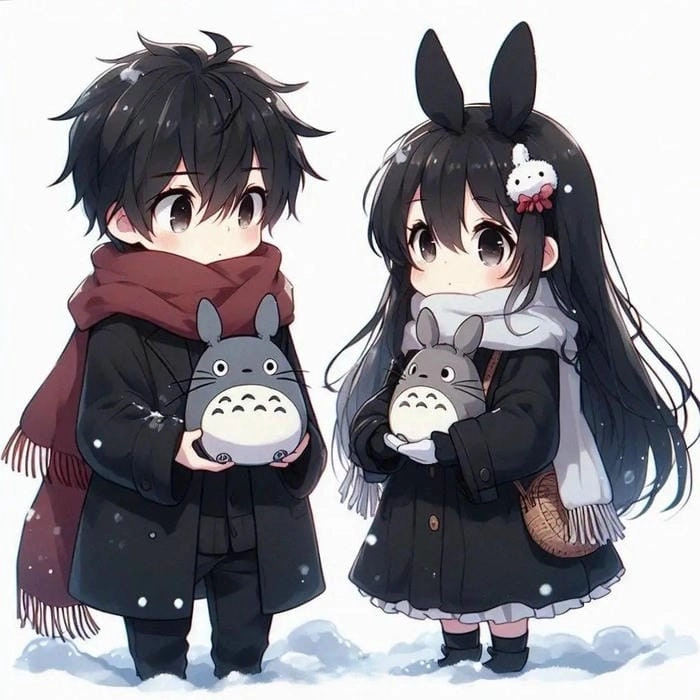 Trang trí màn hình sống động với hình nền chibi bạn thân anime