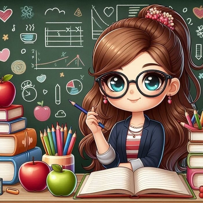 Bộ ảnh chibi cô giáo cute ngộ nghĩnh và xinh xắn