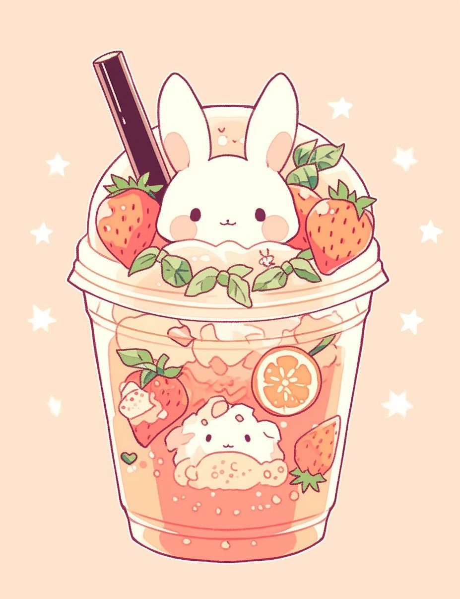 Tận hưởng chibi đồ uống với hình chibi trà sữa