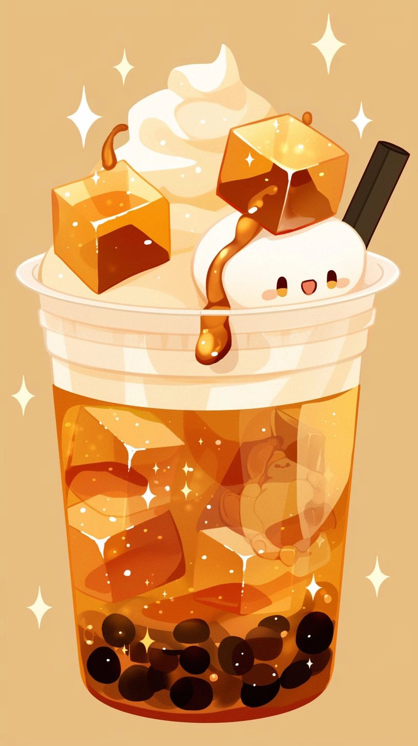 Khám phá chibi đồ uống đáng yêu chibi trà đào