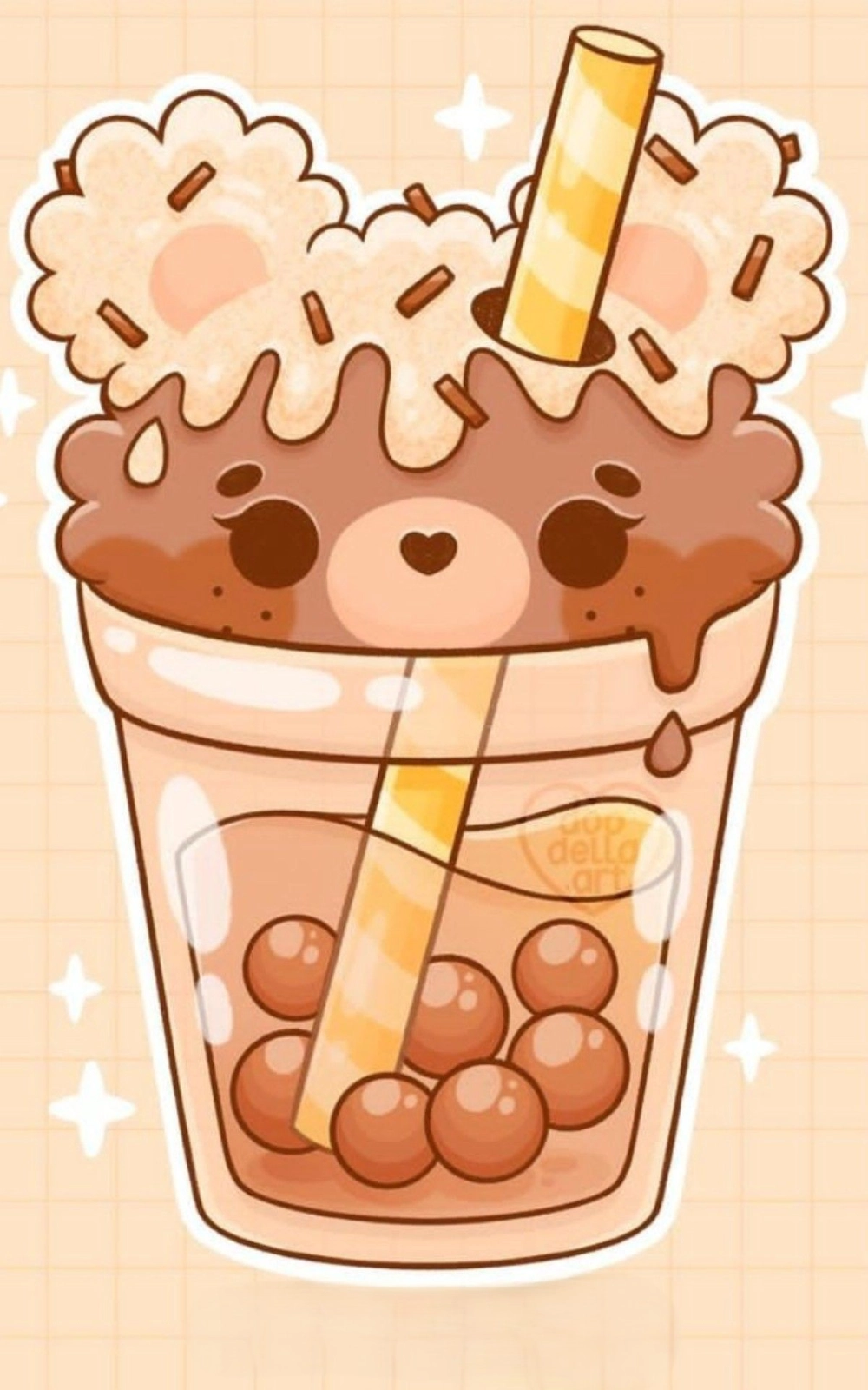 Thưởng thức hình chibi đồ uống cùng chibi trà sữa phô mai