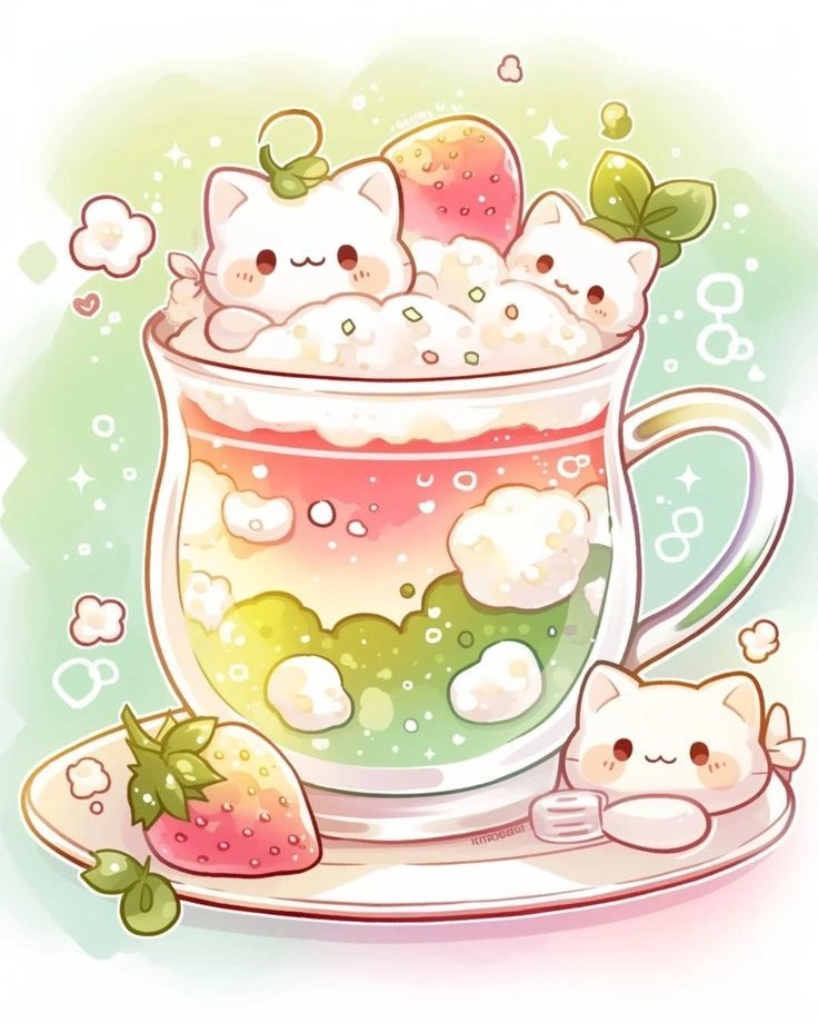 Khám phá chibi đồ uống xinh chibi trà sữa đường đen