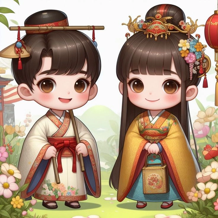 Khởi đầu mới tràn năng lượng chibi lễ hội mùa xuân